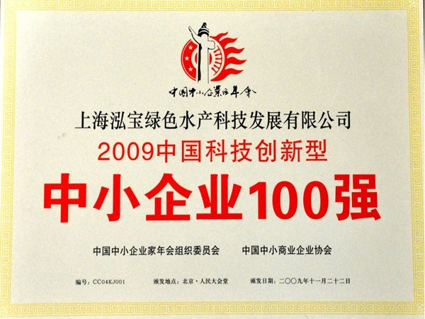 泓寶-2009年中國(guó)科技創(chuàng)新型中小企業(yè)100強(qiáng)